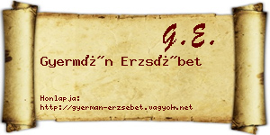 Gyermán Erzsébet névjegykártya